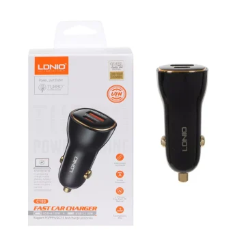 شارژر فندکی الدینیو Ldnio C103 توان 60 وات همراه با کابل دو سر تایپ سی