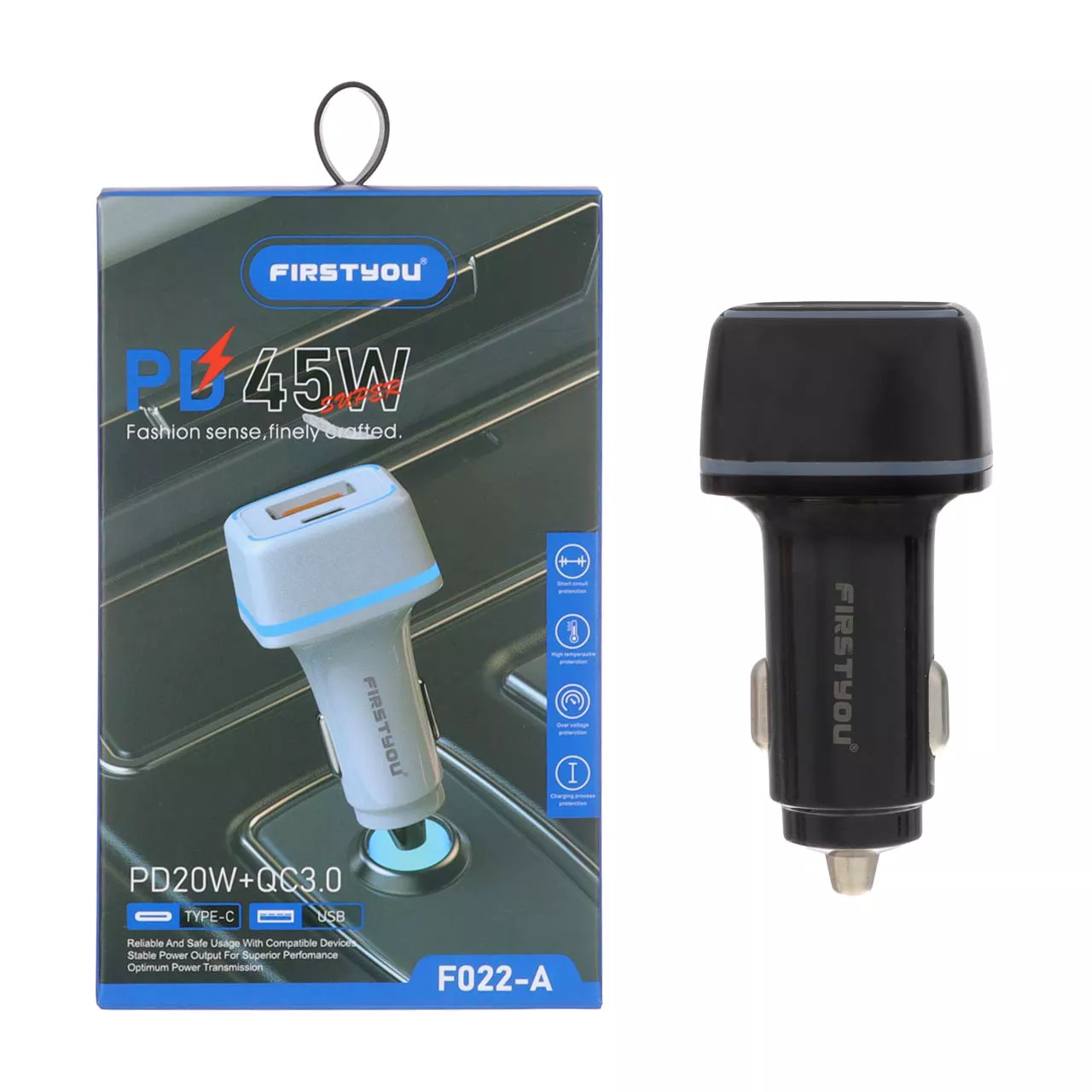 شارژر فندکی فست مدل FIRSTYOU F022-A - مشکی - تصویر 2