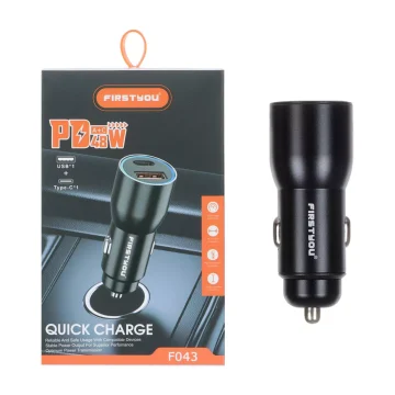 شارژر فندکی FIRSTYOU F043 فست و PD دو پورت 48W