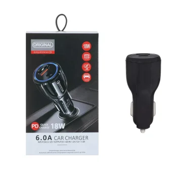 شارژر فندکی TE-348 فست و PD دو پورت 18W