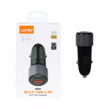 شارژر فندکی الدینیو مدل C510Q  با کابل دو سر تایپ سی